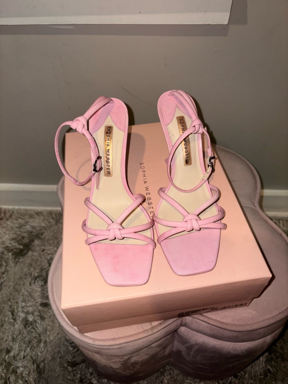 Sophia Webster Pink Flamingo-Heel Sandals - Picture 2 of 5